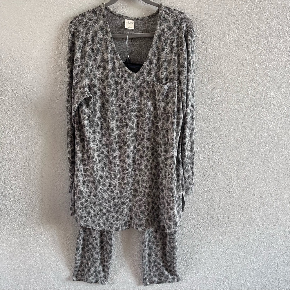 Soma Gray Patterned Pajama Set - image 2